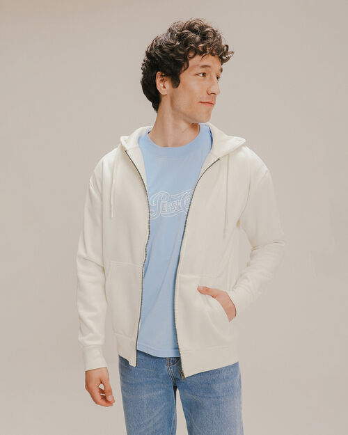 Sudadera Básica Hoodie Blanco